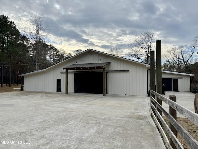 exterior space with an outdoor structure