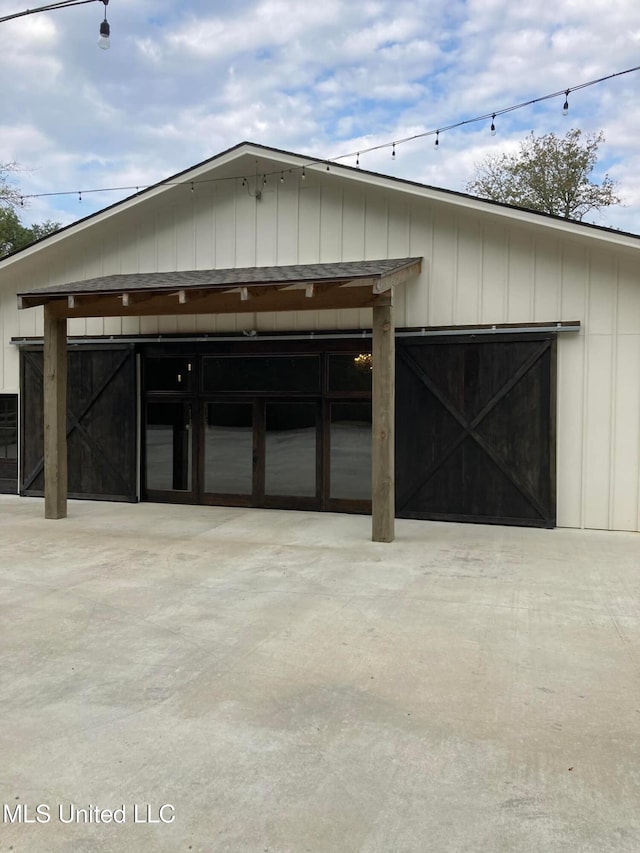 view of garage