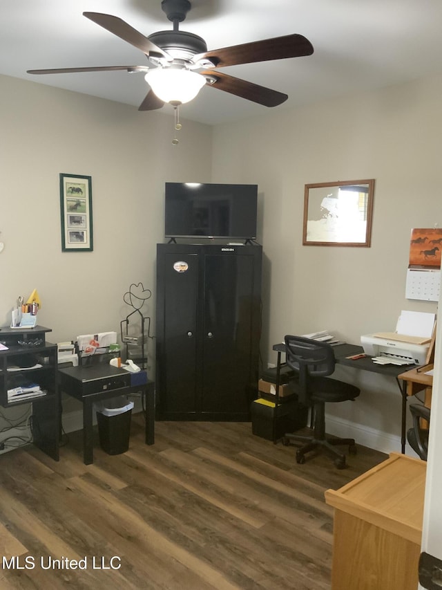 office featuring dark hardwood / wood-style flooring