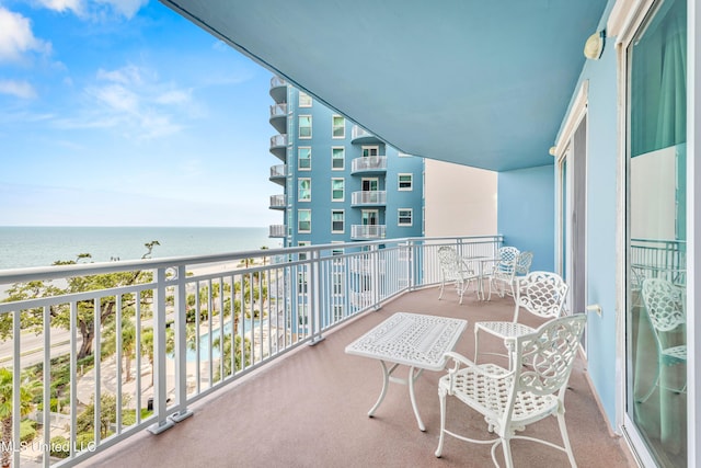 balcony with a water view