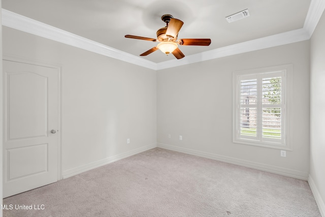 7528 Crooked Stick Dr, Diamondhead, MS 39525 - unfurnished room featuring carpet, a ceiling fan, and crown molding
