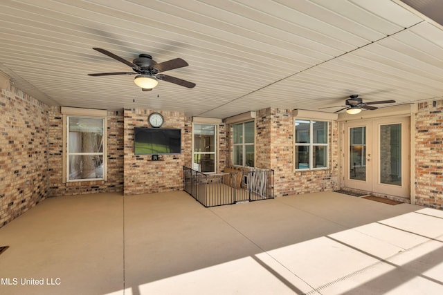 7528 Crooked Stick Dr, Diamondhead, MS 39525 - view of patio / terrace with ceiling fan and french doors