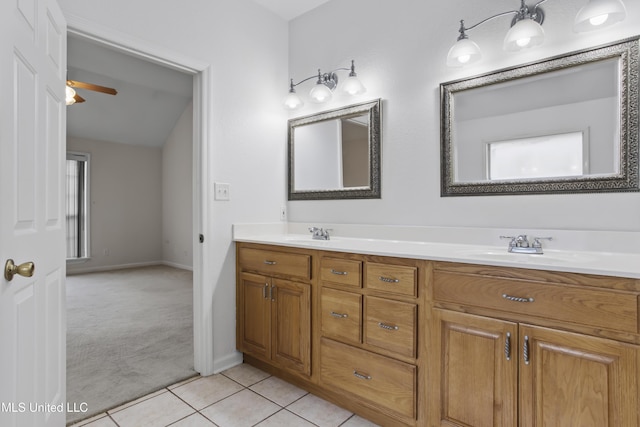 bathroom featuring vanity and tile patterned flooring