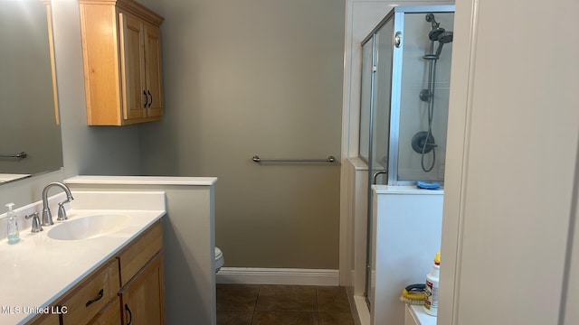 4509 Hickory St, Pascagoula, MS 39567 - bathroom with vanity, a stall shower, and tile patterned flooring