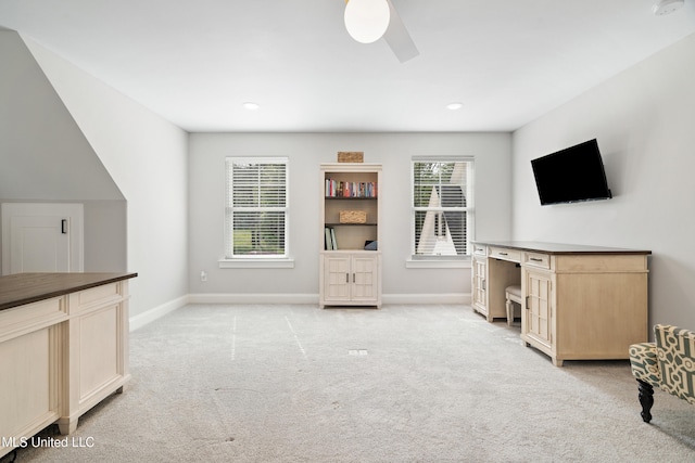 4270 Sunset Rd, Nesbit, MS 38651 - interior space featuring ceiling fan, baseboards, and light carpet