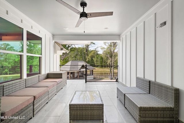 4270 Sunset Rd, Nesbit, MS 38651 - exterior space with an outdoor living space and a ceiling fan