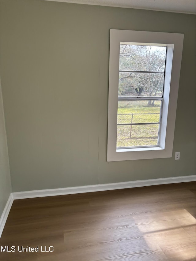 spare room featuring light hardwood / wood-style flooring and a wealth of natural light