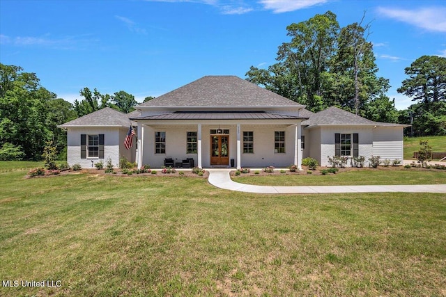 6603 Wirtz Rd, Flowood, MS 39232 - view of front of house featuring french doors and a front lawn