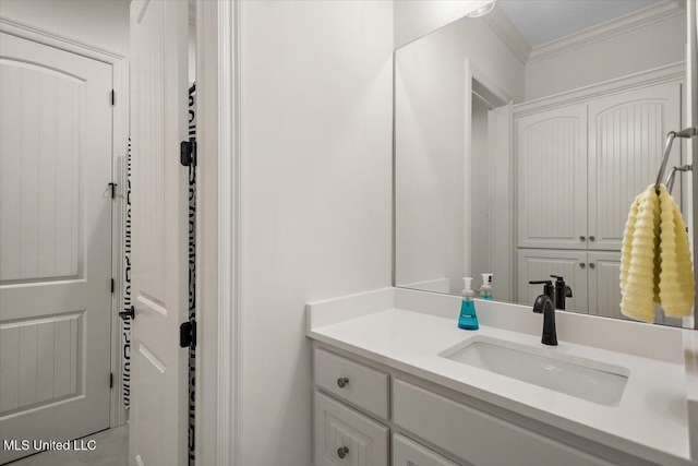 6603 Wirtz Rd, Flowood, MS 39232 - bathroom with vanity and crown molding