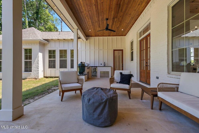 6603 Wirtz Rd, Flowood, MS 39232 - view of patio with ceiling fan and an outdoor living space