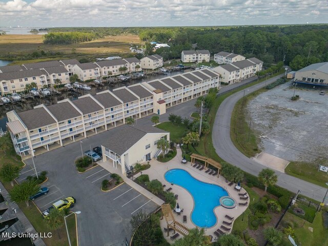 2421 Beachview Dr Unit D07, Ocean Springs, MS 39564 - drone / aerial view of a pool