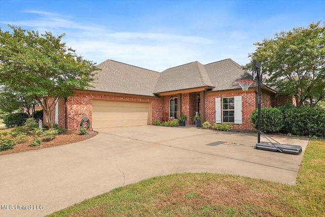 159 Stillhouse Creek Dr, Madison, MS 39110 - view of front of property with a garage, brick siding, driveway, and a shingled roof