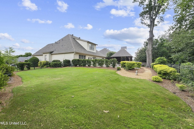 view of yard featuring a gazebo