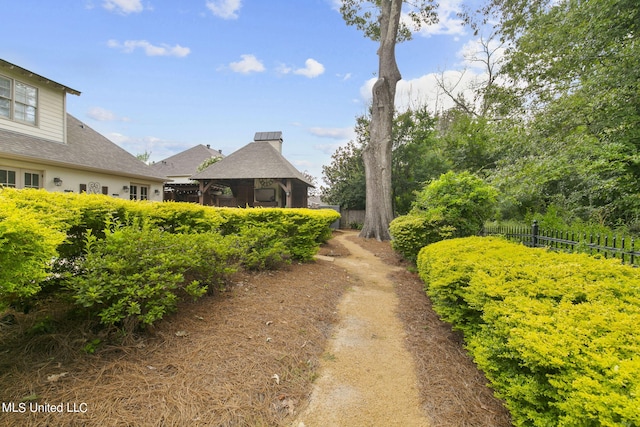 view of yard featuring a gazebo