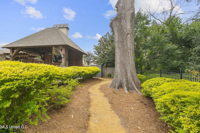 view of yard featuring a gazebo