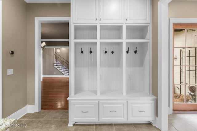 mudroom featuring light hardwood / wood-style flooring