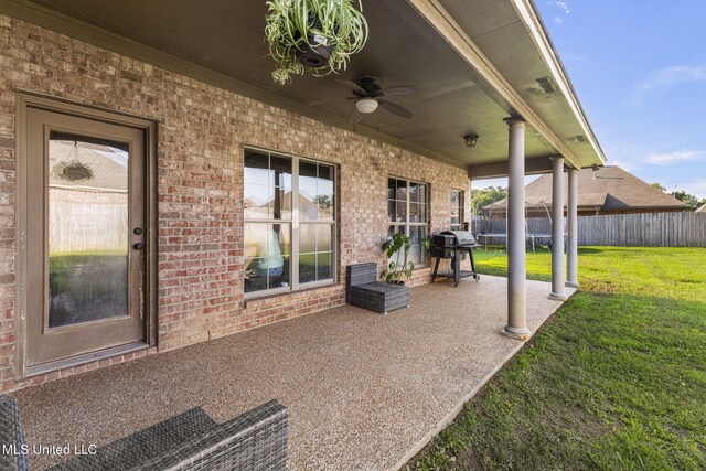 169 Beechwood Cir, Pearl, MS 39208 - view of patio featuring area for grilling and ceiling fan