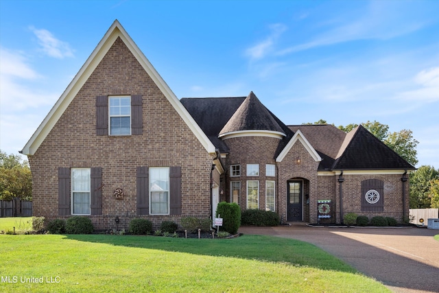 view of front facade with a front lawn