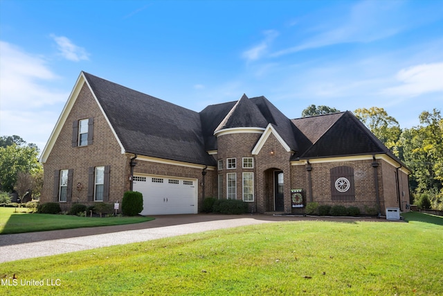 view of front of home featuring a front lawn