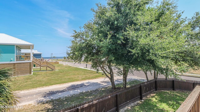 view of yard featuring a wooden deck