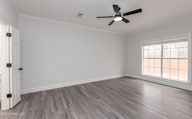 4954 Brookwood Pl, Byram, MS 39272 - unfurnished room with wood finished floors, a ceiling fan, and crown molding