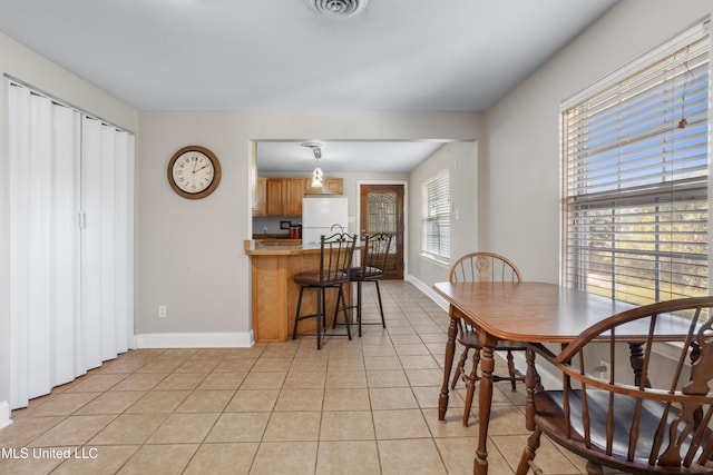 tiled dining room featuring a wealth of natural light