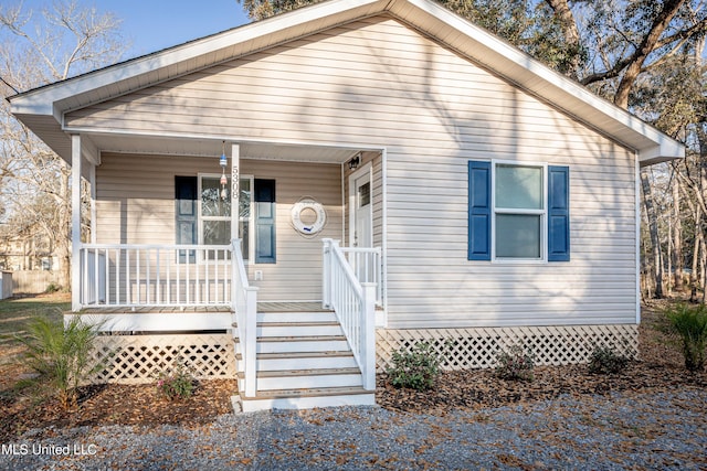 bungalow-style house featuring a porch