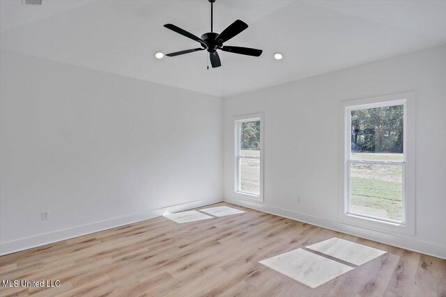 1025 Mullican Rd, Florence, MS 39073 - empty room with a healthy amount of sunlight, baseboards, recessed lighting, and light wood-style flooring