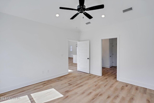 1025 Mullican Rd, Florence, MS 39073 - unfurnished bedroom featuring baseboards, recessed lighting, wood finished floors, and visible vents