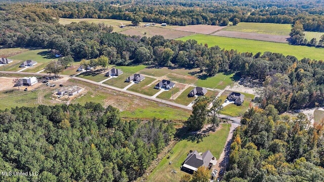 1025 Mullican Rd, Florence, MS 39073 - bird's eye view featuring a rural view and a wooded view