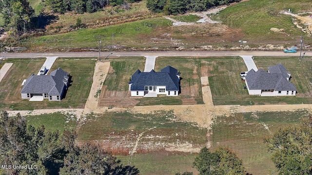 bird's eye view featuring a rural view