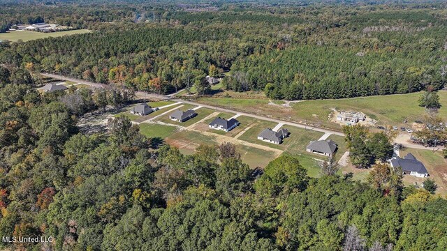 1025 Mullican Rd, Florence, MS 39073 - birds eye view of property with a forest view