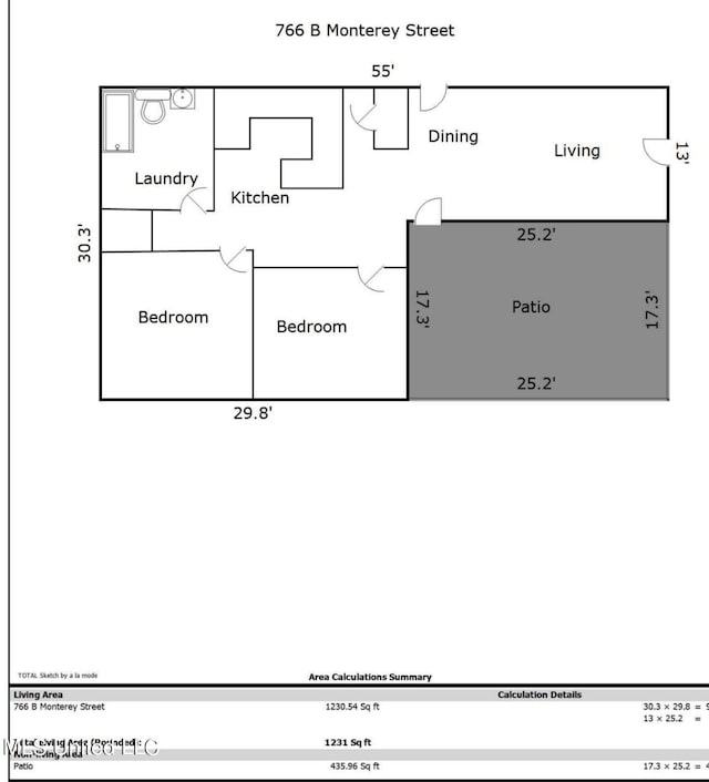 766 Monterey St A-B, Unit A-B Jackson, MS 39204 - home floor plan