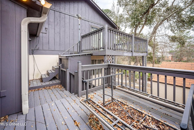 wooden terrace with stairs