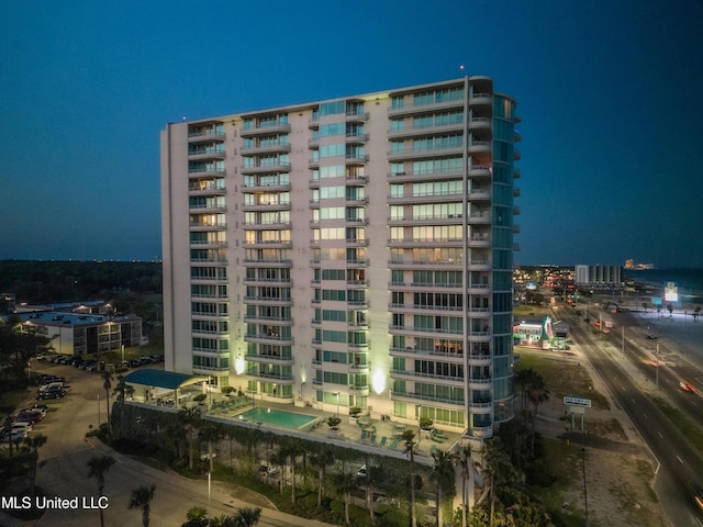 2060 Beach Blvd Unit 701, Biloxi, MS 39531 - property at twilight with a view of apartment building / complex and a view of city lights