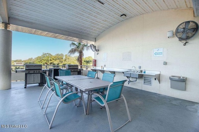 view of patio featuring area for grilling and grilling area