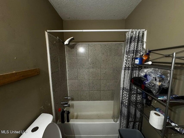 53 Flagstaff St, Lumberton, MS 39455 - full bath with shower / bath combo with shower curtain and a textured ceiling