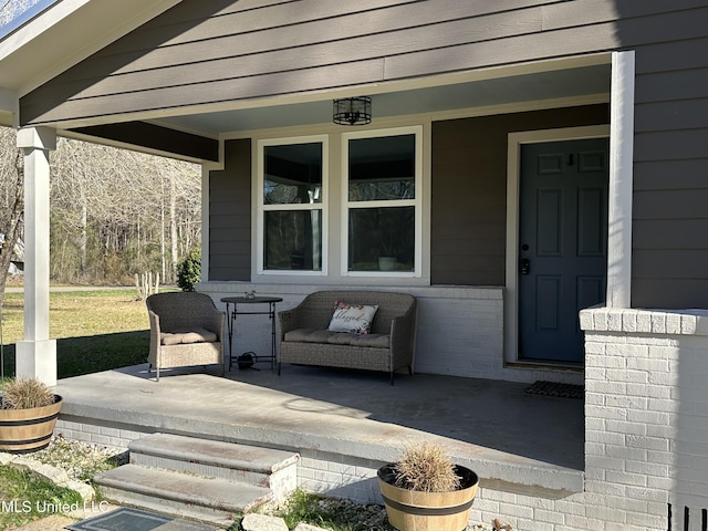 exterior space with covered porch