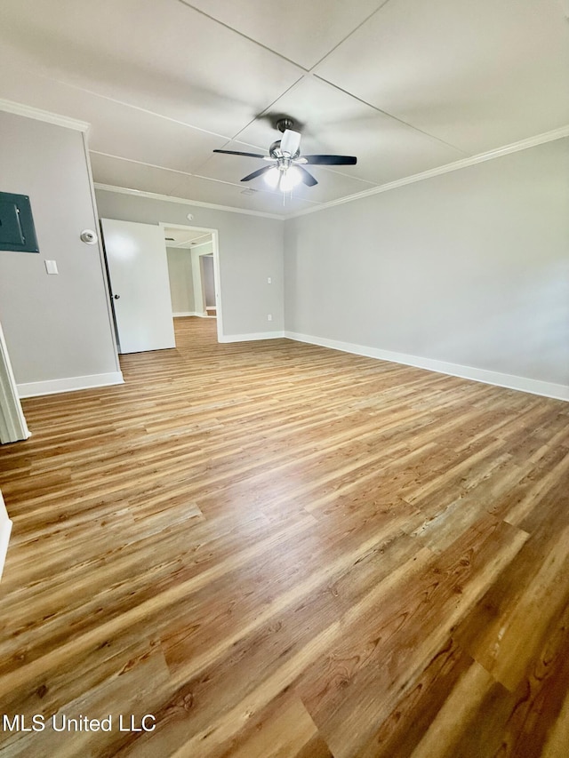 119 Chinquipin Ln, Florence, MS 39073 - spare room featuring crown molding, light wood finished floors, and a ceiling fan