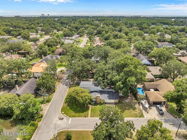 aerial view with a residential view