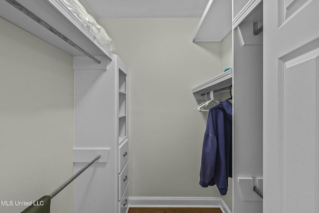 view of walk in closet