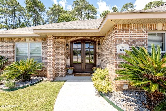 entrance to property with french doors