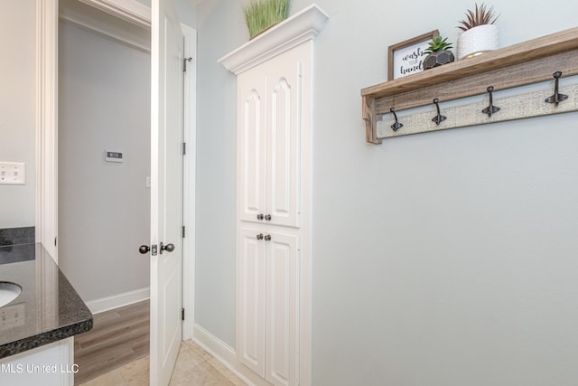 mudroom featuring light hardwood / wood-style flooring