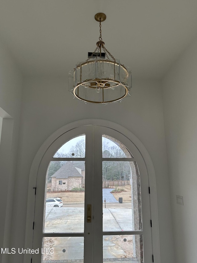 entrance foyer with french doors