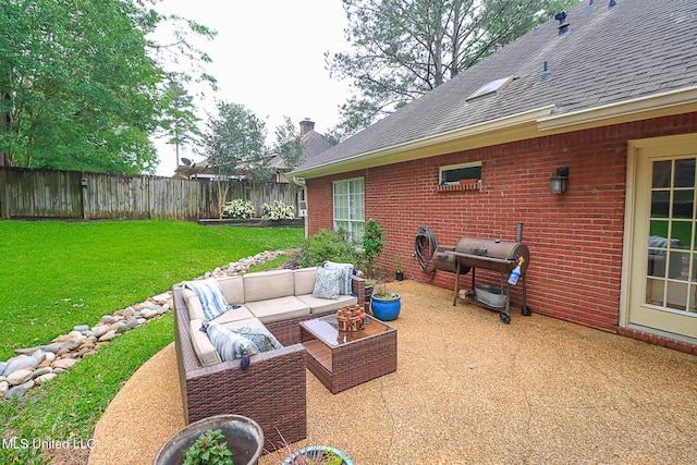 view of patio / terrace with grilling area and outdoor lounge area