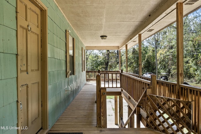 deck with a porch
