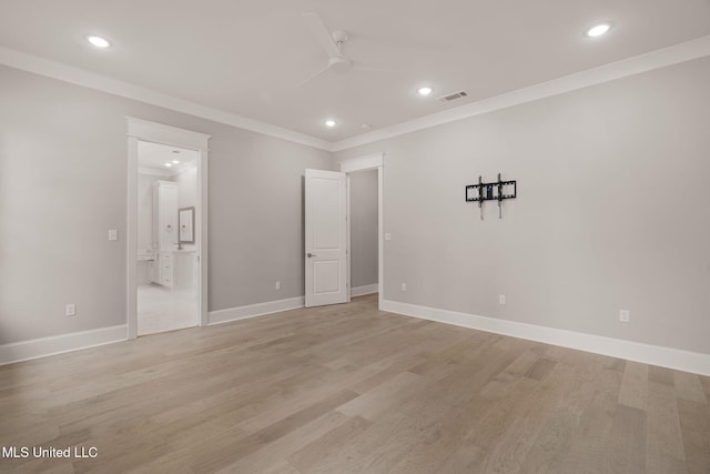9 Sanctuary Ln, Sumrall, MS 39482 - unfurnished bedroom featuring recessed lighting, visible vents, and ornamental molding