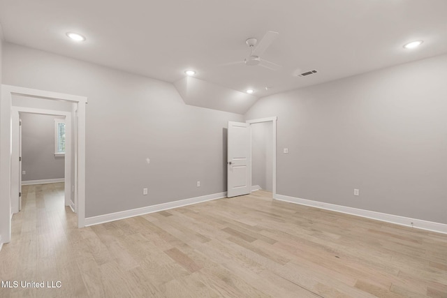 9 Sanctuary Ln, Sumrall, MS 39482 - spare room featuring visible vents, a ceiling fan, recessed lighting, and light wood-type flooring