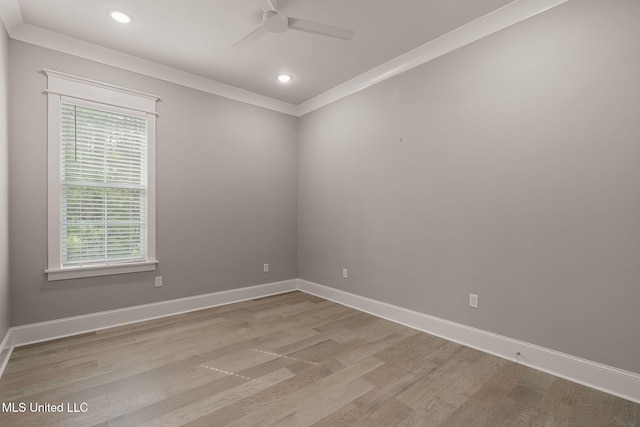 9 Sanctuary Ln, Sumrall, MS 39482 - unfurnished room featuring baseboards, recessed lighting, ceiling fan, and wood finished floors