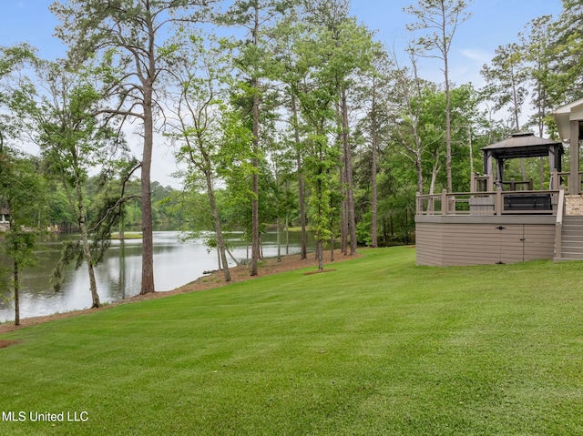 9 Sanctuary Ln, Sumrall, MS 39482 - view of yard featuring a water view and a gazebo